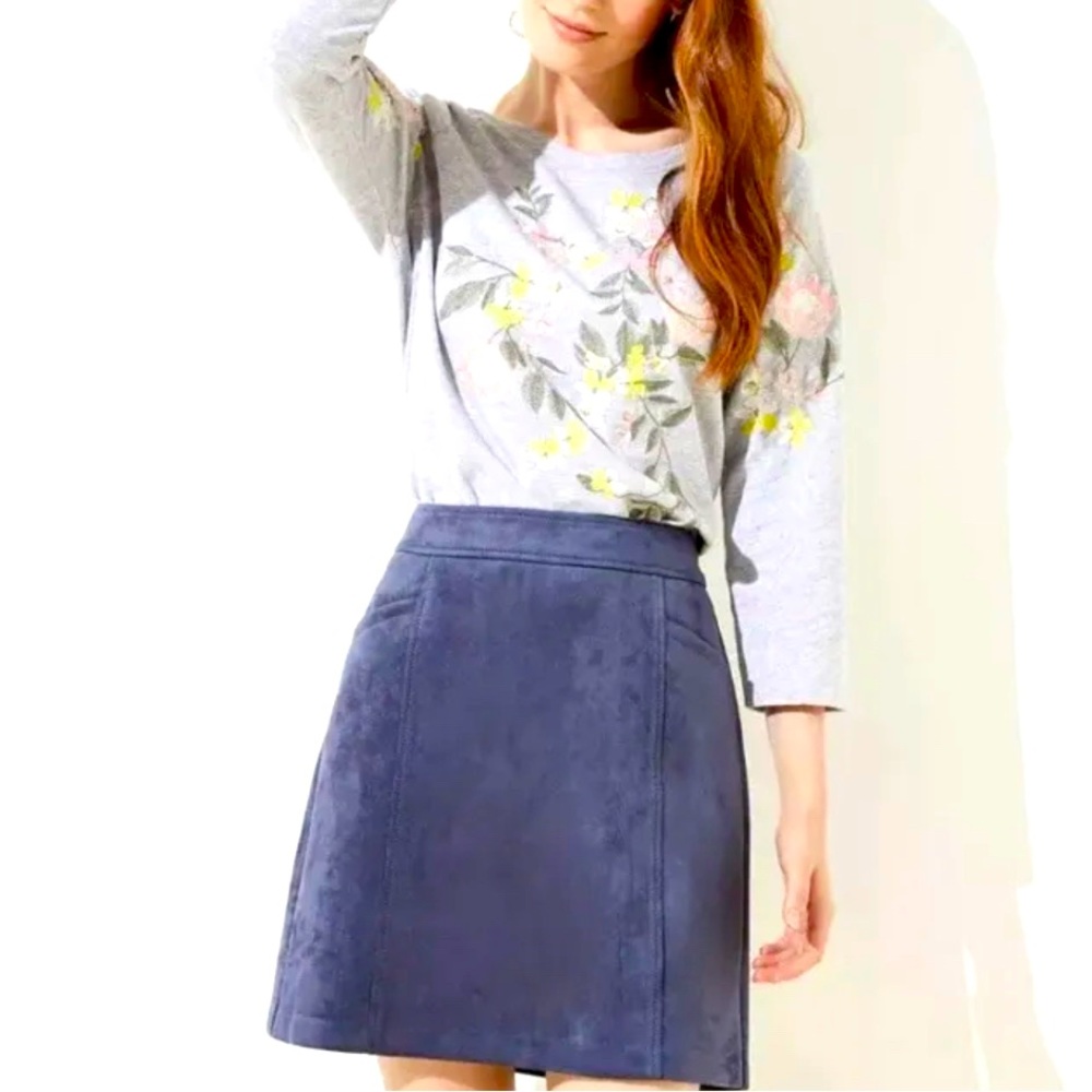 LOFT mini skirt with pockets, faux suede, size 0